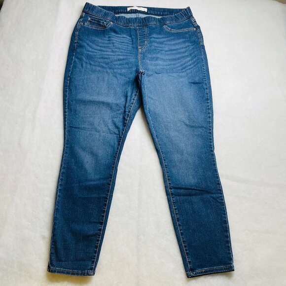Levi's Womens Denim Blue Faded Totally Shaping Pull On Skinny Jeans Size 20M - Picture 1 of 11